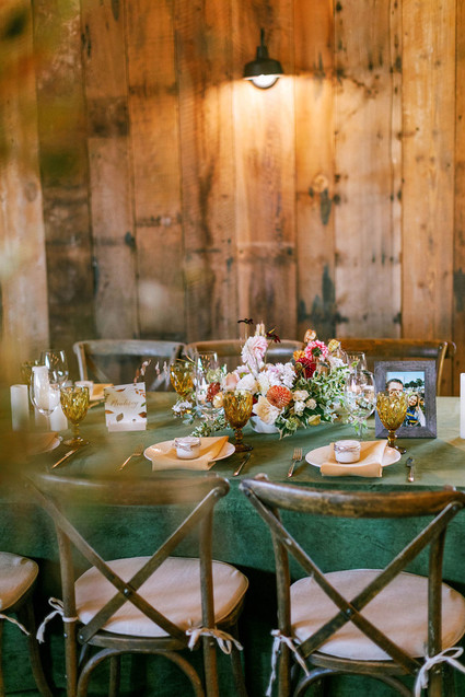 fall barn reception decor