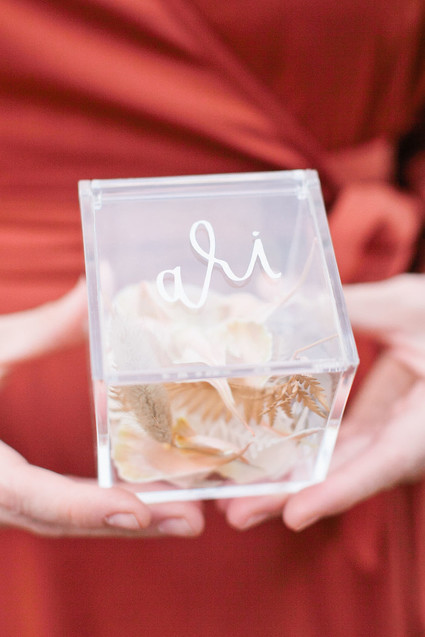 calligraphy on acrylic favor box