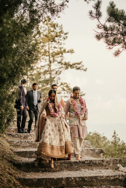 modern bohemian Indian wedding ceremony