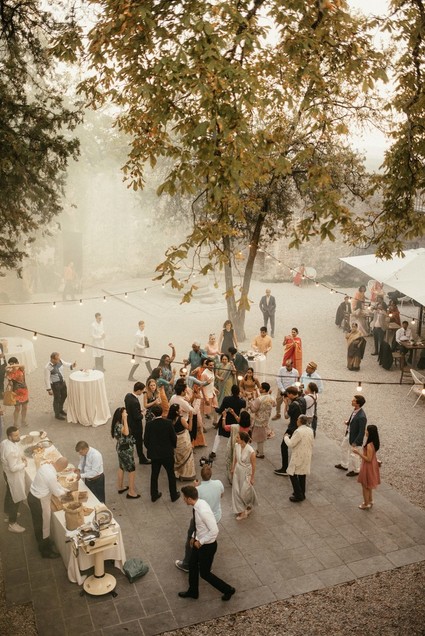 modern Indian wedding in a medieval castle