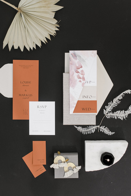 Modern wedding invitations