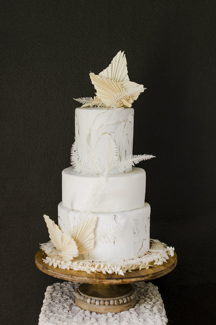 Modern boho wedding cake