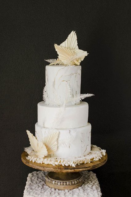 Modern boho wedding cake