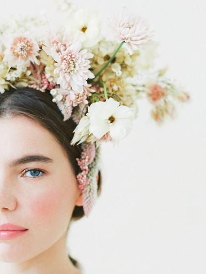 Dramatic floral bridal headpiece