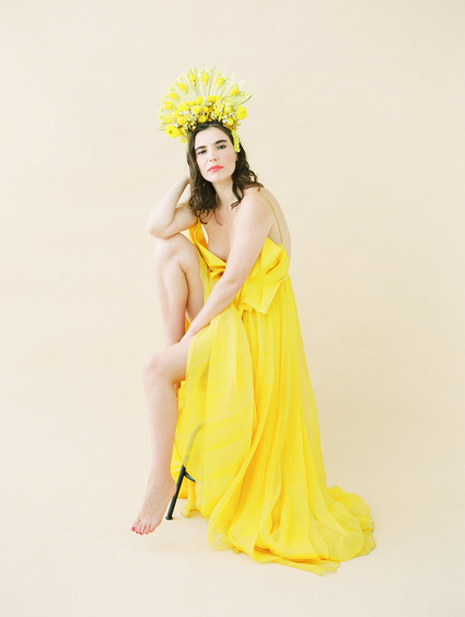 Yellow wedding dress