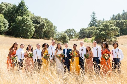 Bright, rustic orange + yellow Northern California ranch wedding
