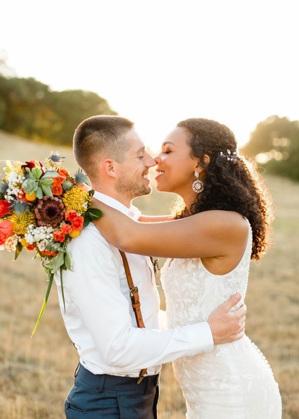 Bright, rustic orange + yellow Northern California ranch wedding