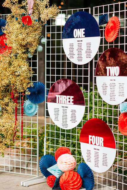 Bright colorful seating chart