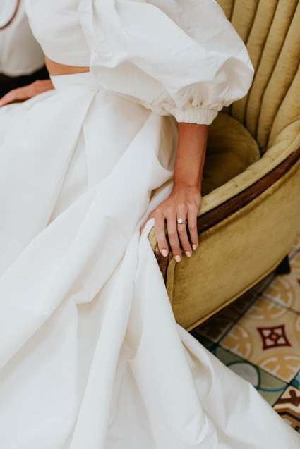 Monique Lhuillier two piece wedding dress