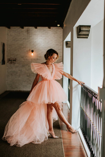 pink tulle wedding dress Inspiration
