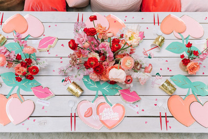 Red centerpiece for Valentine's florals