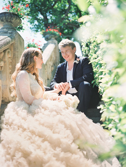 Dramatic ruffle wedding dress