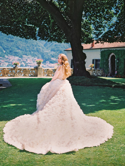 Dramatic ruffle wedding dress