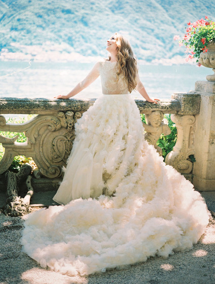 Ruffled full wedding skirt