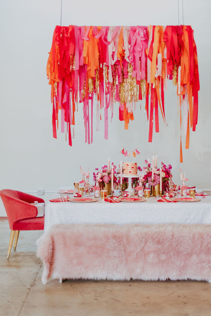 DIY crepe paper fringe hanging
