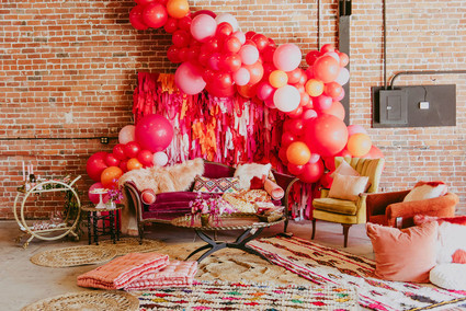 Big balloon backdrop for Valentine's Day party