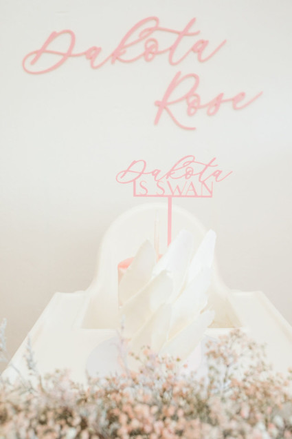 calligraphy cake topper for firsts birthday