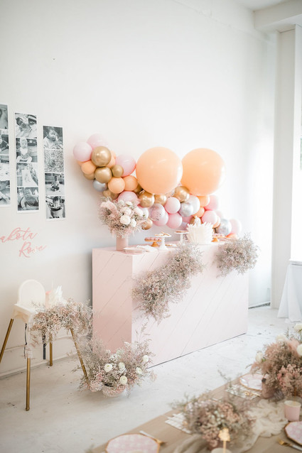 Pink Swan-themed 1st birthday