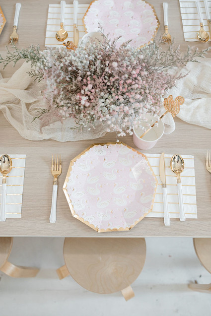 Pink Swan-themed 1st birthday Inspiration