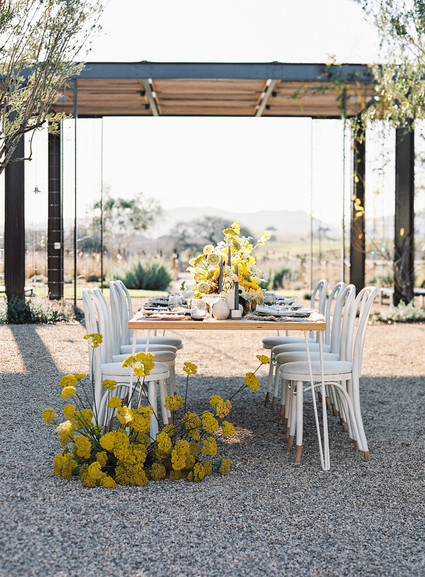 Yellow wedding centerpieces