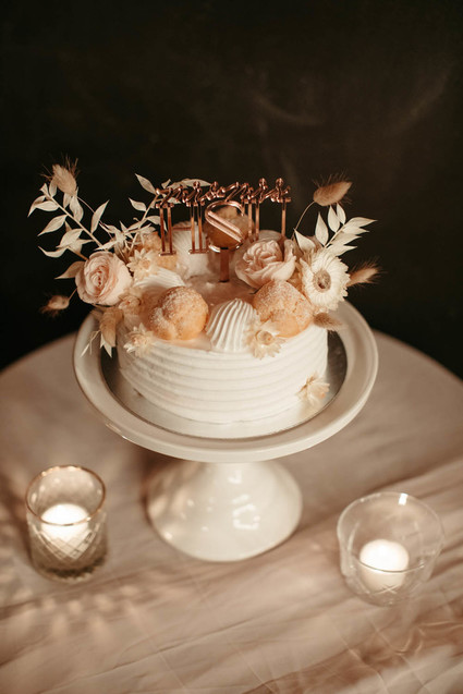 small blush wedding cake