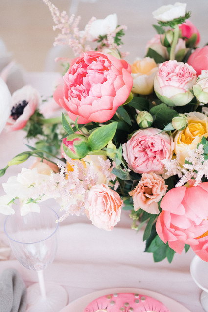 pink peony centerpiece