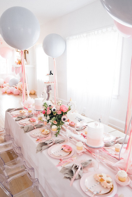 Pastel pink + lavender bird-themed girls birthday party