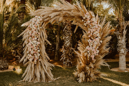 Pampas grass ceremony arch