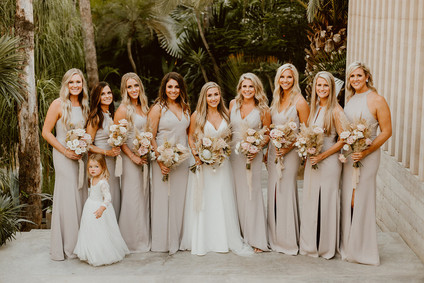 Neutral bridesmaid dresses