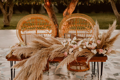 Pampas Grass sweetheart table Inspiration
