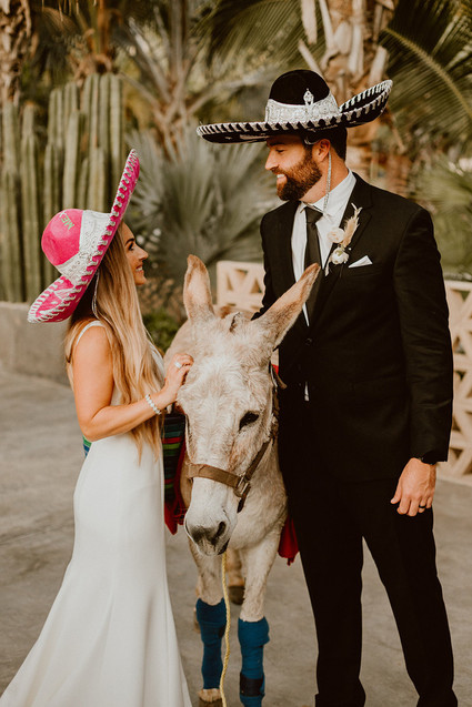 Bride and groom sombreros