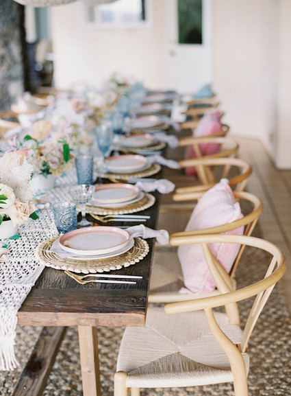 pink + blue tablescape