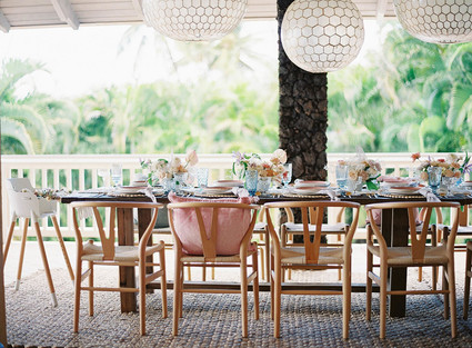 pink + blue tablescape