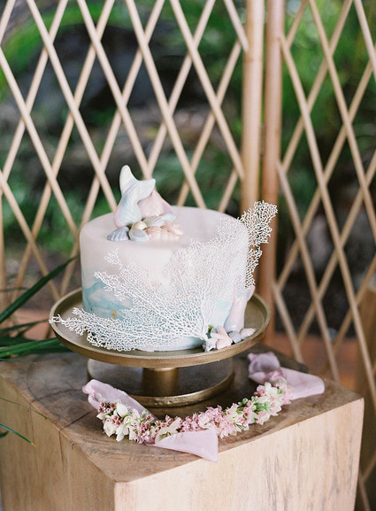 mermaid inspired birthday cake
