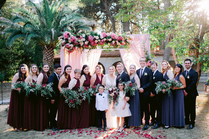 pink floral chuppah