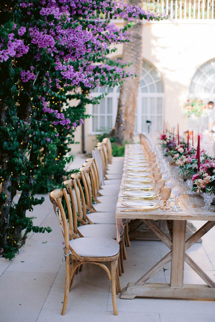 burgundy and blush tablescape