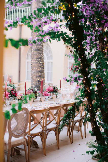 burgundy and blush tablescape