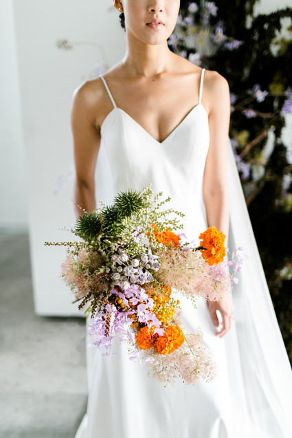 bright colorful bridal bouquet