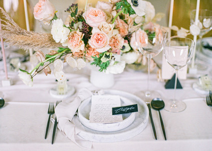 marble place settings for wedding
