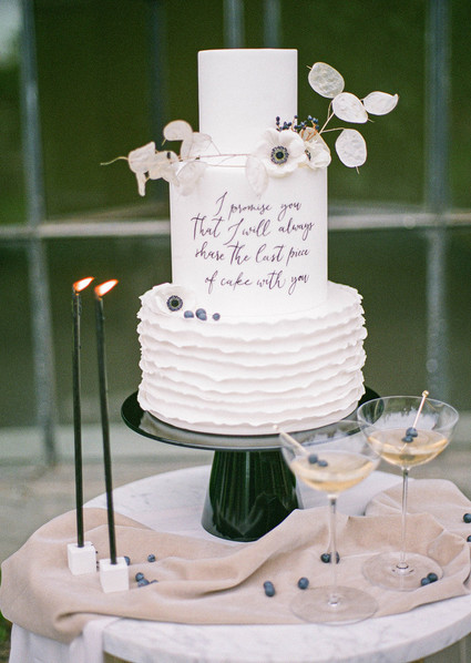 black and white wedding cake