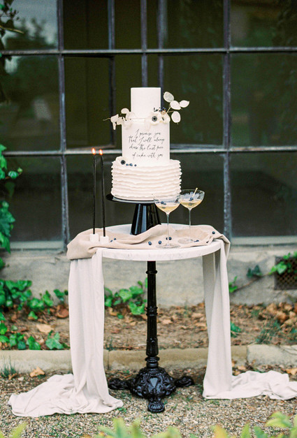 black and white wedding cake