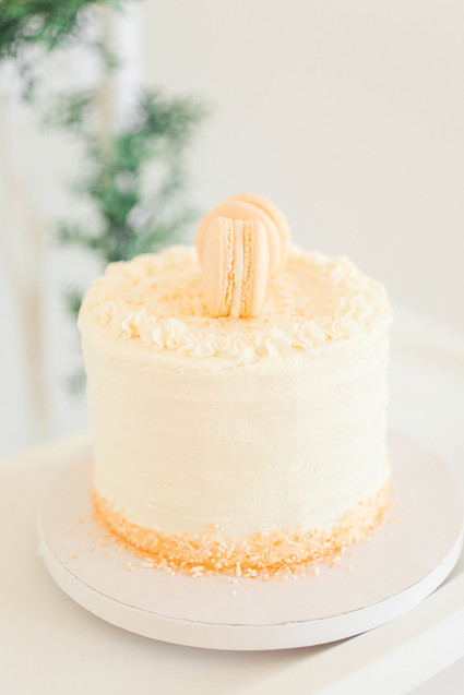 peach 1st birthday cake