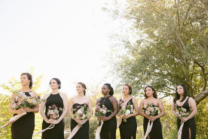 modern black bridesmaids dresses
