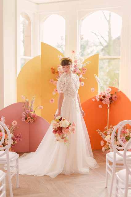 Modern color block wedding backdrop