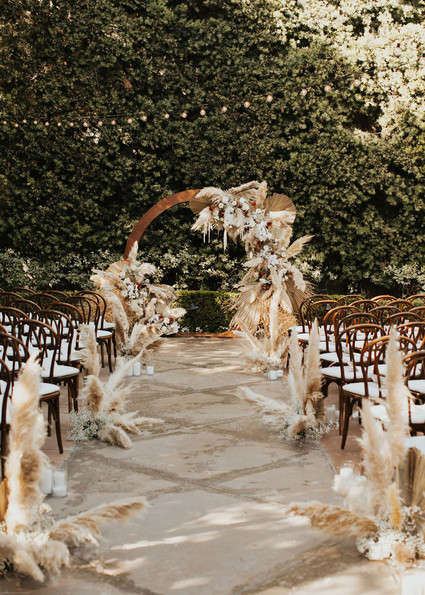 Pampas grass ceremony decor