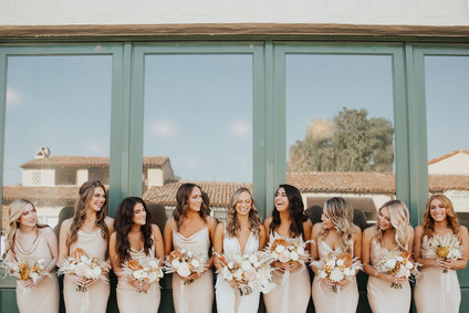 neutral bridesmaids slip dresses