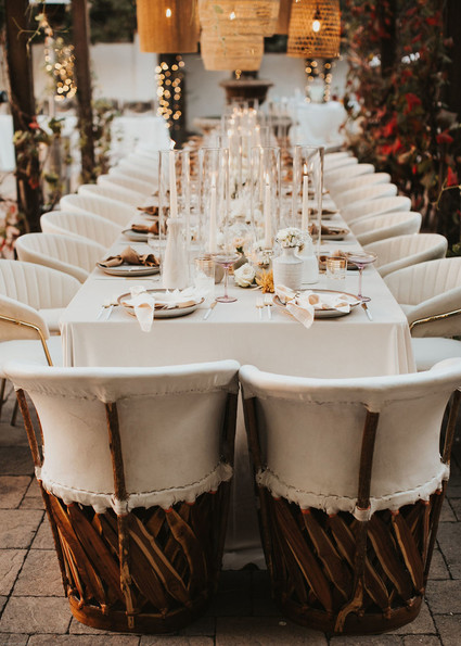 Boho glam wedding reception