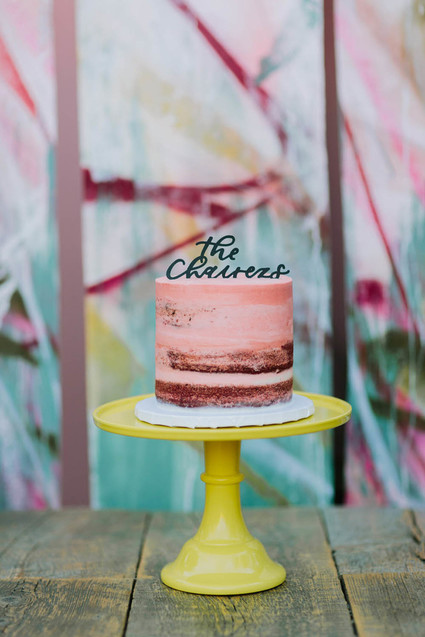 small painted wedding cake