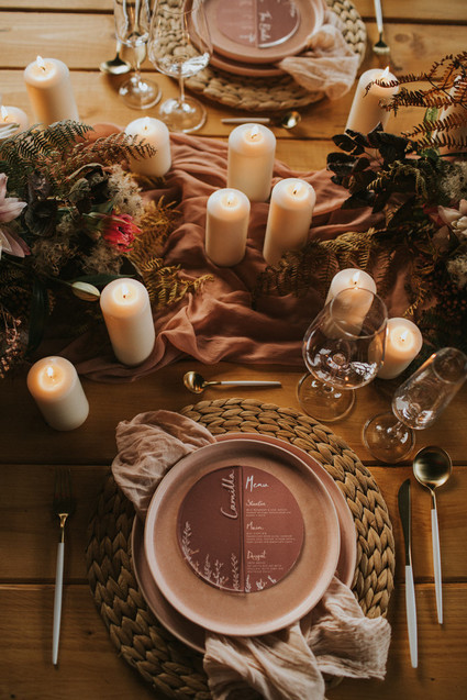 dusty pink place setting
