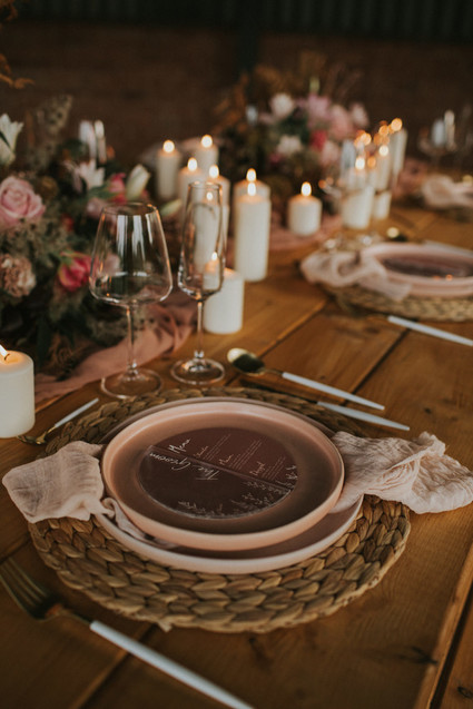 dusty pink place setting